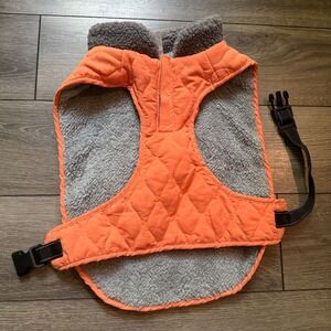 Sheripet Orange Quilted Dog‎ Vest Sherpa Lined Reflective Large